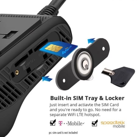 داش كام 4G-‏JC400P أمامية ، داخلية ، بث مباشر وتتبع