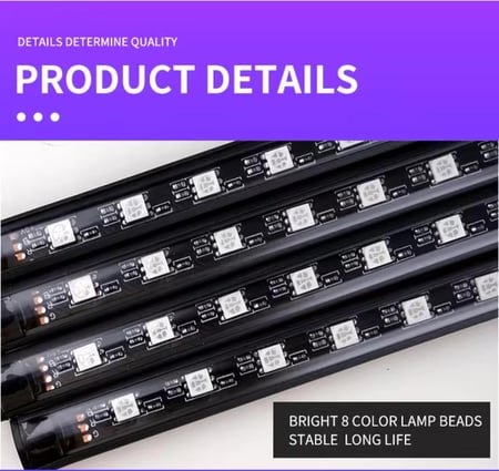 أضواء LED محيطة للسيارة 8 الوان