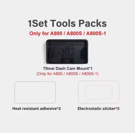قاعدة تثبيت داش كام شاومي 70mai مع ملصق الزجاج A810, T800, A810-2 , A800 , A800S , A800-1 , A510 , A500S , A200 , D10 , A500 , Omni X800 , Omni X200