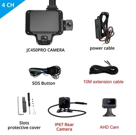 داش كام JC450-Pro جيمي أربع قنوات ، بث مباشر وتتبع