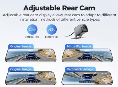 داش كام المرآة من أزدوم  PG17 4K أمامية + خلفية