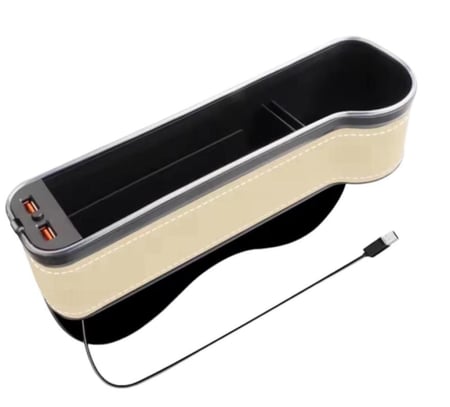 منظم تخزين للسيارة باطراف مضيئة 7 الوان مع منفذ USB للشحن