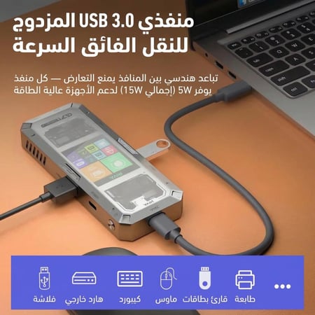 أدابتر PIVA ووصلة HUB متعددة المنافذ للألعاب والشحن