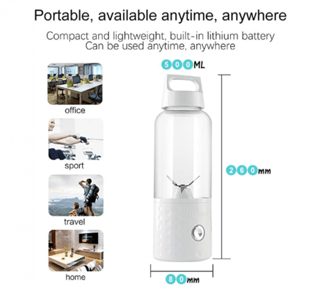 مكينة العصير المحمولة تعمل ببطاريات الليثيوم حجم 350مل و 500 مل