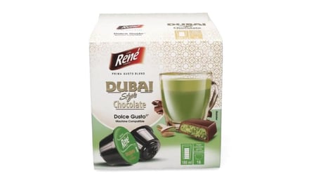 كبسولات دبي شوكلاته لاله دلوتشي 16 كبسوله Café René Dubai Style Chocolate 16 pods for Dolce Gusto