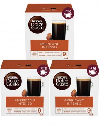 3 علب كبسولات دولشي قوستو امريكانو انتينسو DOLCE GUSTO AMERICANOINTENSE