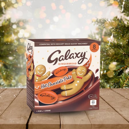 Galaxy Hot Chocolate Capsules Gingerbread - 8 Cups Compatible with Dolce Gusto