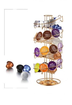 حامل كبسولات دلوتشي ونيسبريسو بلون ذهبي