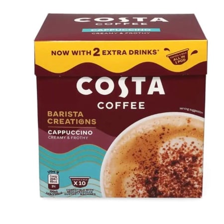 كوستا كابتشنو لاله دلوتشي Costa Cappuccino 10 pods for Dolce Gusto