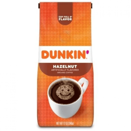 دانكن قهوة مطحونة متوسطة التحميص نكهة البندق 340 جم Dunkin Medium Roast Ground Coffee Hazelnut