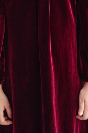 فستان مخمل مزين بفيونكات