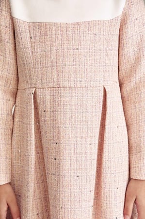 فستان تويد بكسرات