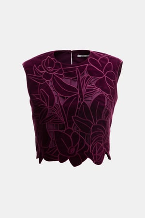 بلوزة مخمل مُطرزة