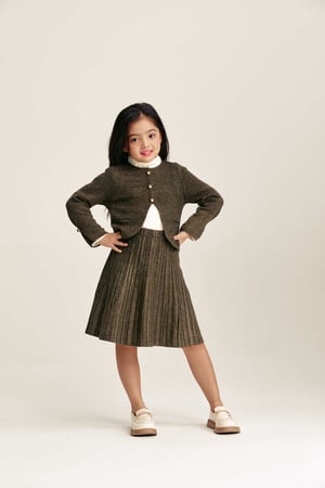 تنورة لامعة بخصر مطاطي