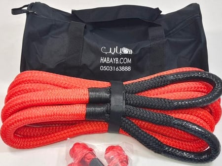 حبل سحب مطاطي 6 متر  طن مع حلقتين  شنطة  ازرق