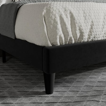 سرير خشب MDF مع تنجيد القماش المخملي