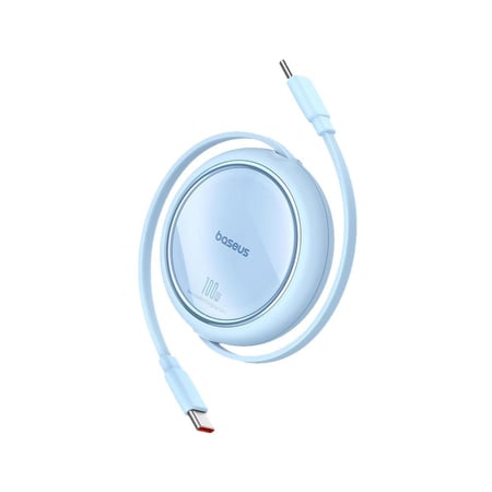 كيبل شحن صغير فري تو درو قابل للسحب من بيسيوس تايب سي |  100 وات | 1 متر