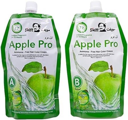 سويفت كريم صبغة شعر لتغطية الشعر الرمادي بنسبة 100% من ابل، لون اسود طبيعي، 500 مل (بني داكن)