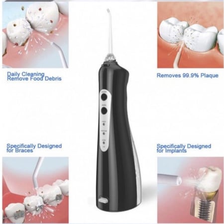 منظف الأسنان المائي اللاسلكي لون أسود
