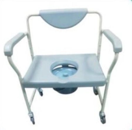 كرسي حمام بكفرات لكبار السن مع قاعدة عريضة ومسند للظهر فايبر 60سم
