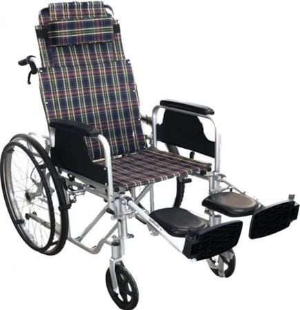 كرسي  متحرك  خفيف الوزن ظهر طويل مع رافع ارجل كروهات المونيم DY01954LGC - 51