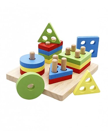 مكعبات تنسيق الاشكال الخشبية