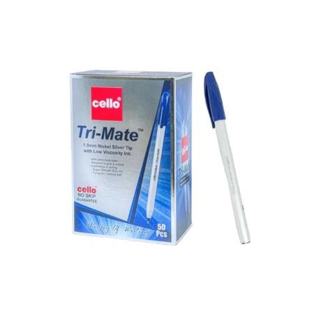 كرتون 50-قلم أزرق جاف هندي سيلو 1.0 ملم