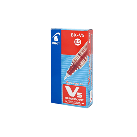 12-قلم سائل احمر 0.5 ملم PILOT BX-V5-R