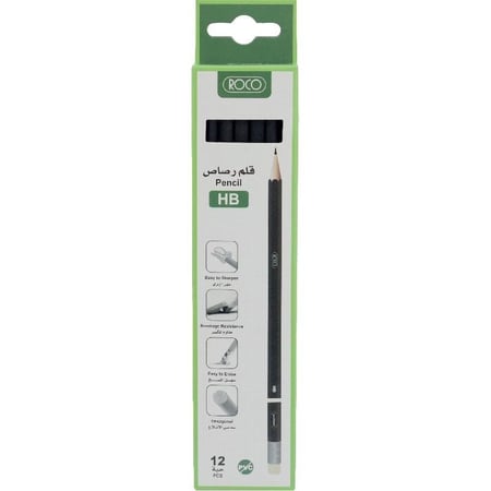 12-قلم رصاص روكو أسود