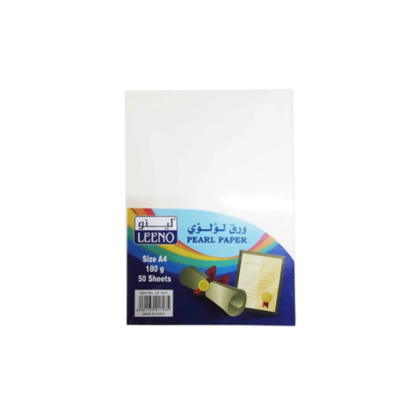ورق لؤلؤي أبيض 180 جرام 50 ورقة لينو