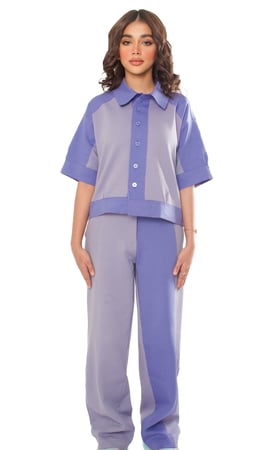Button front shirt & pants set
