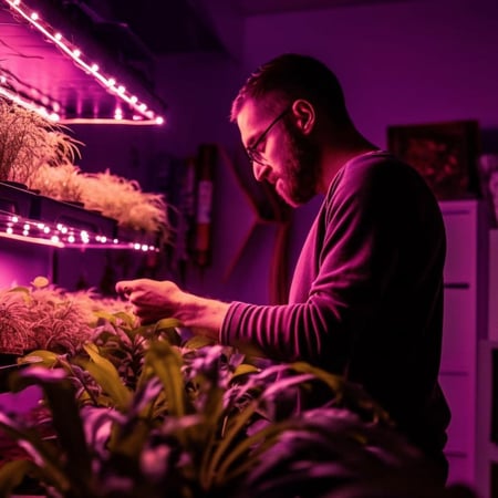 اضاءة LED ازرق احمر ( افضل اضاءه للنباتات )50000ساعه