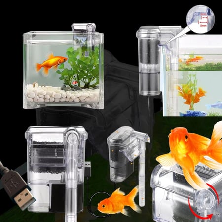 فلتر معلق بحجم صغير لحوض الأسماك - يعمل عبر USB