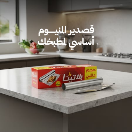 قصدير المنيوم بلاتينا مقاس 45 سم × 55 م