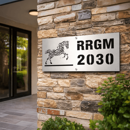 لوحة العنوان الوطني مع الخيل