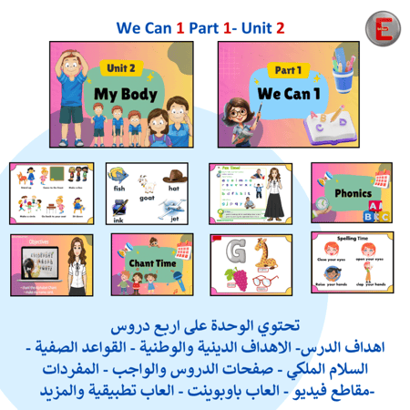 We Can 1-Part 1-Unit 2 عروض تقديمية