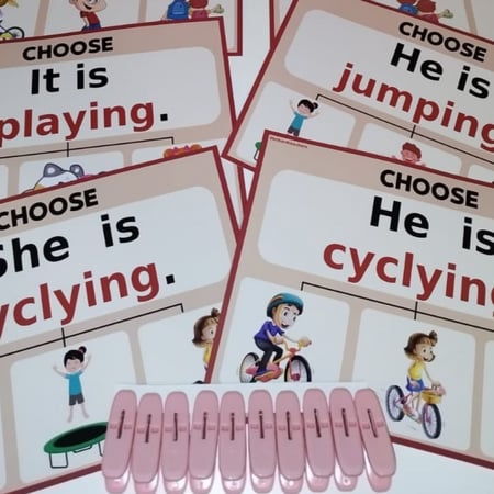 Clip it on (actions and pronouns)( عدد 10 بطاقات )