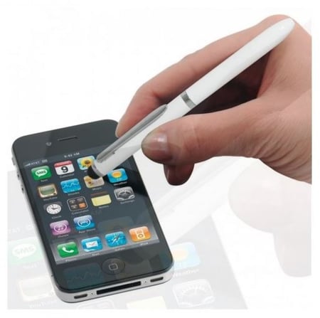 3 في 1 قلم اللمس المتعدد قلم أحمر وأزرق ولمس للهواتف الذكية مع جيب حماية ONLINE