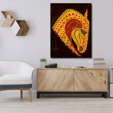 لوحة تشكيلية للإقتناء حصان خيل عربي