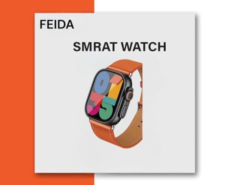 ساعة ذكية الترا الاصدار الثامن لون اورنج - ماركة فيدا FEIDA