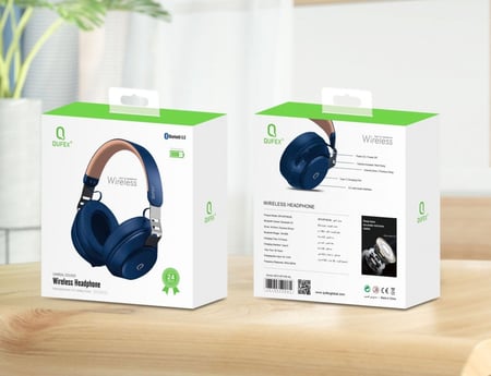 سماعة راس بلوتوث لون كحلي من كيو فكس