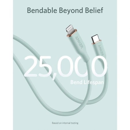 كيبل أنكر باور لاين فلو يو إس بي سي الي لايتنينق 0.9 م - اخضر