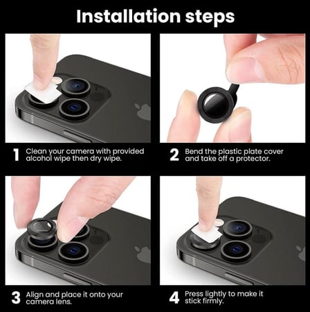 افضل حامي كاميرا  ايفون لون اسود - ايه جي ستور