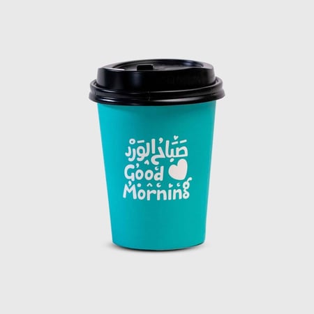 أكواب ورقية برسومات بغطاء - ربطة 15 كوب