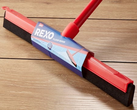 مساحة جلد ركسو بلاستيك 35 سم مع عصا حديد