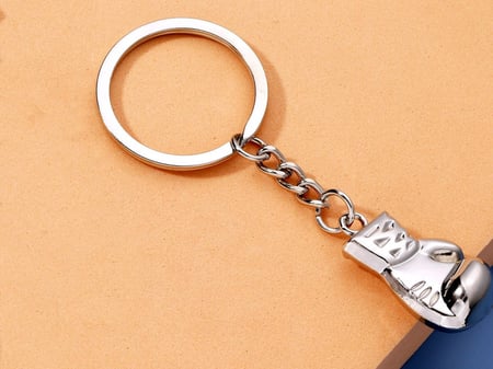 Men Boxing Glove Charm Keychain Silver sc2205289495592176