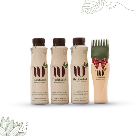3 عبوات الزيت المثالي + موزع الشعر هدية