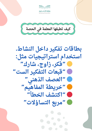 ملف افكر بذكاء دليلك لمهارات التفكير العليا في الحصة الدراسية