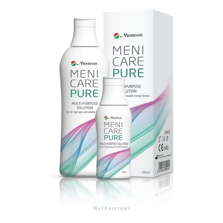 محلول ميني كير بيور Menicare Pure للعدسات الصلبة - نظارتي