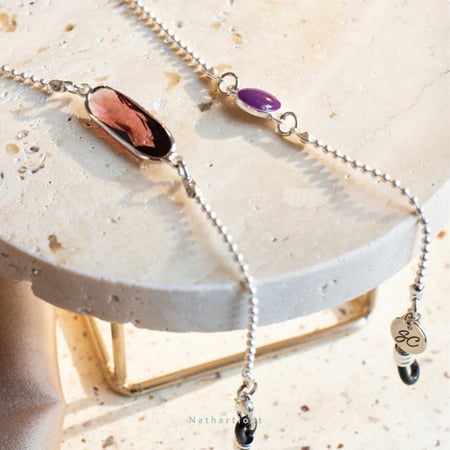 SUNNY CORDS CRYSTAL C SILVER PURPLE تعليقة نظارة صني كورد